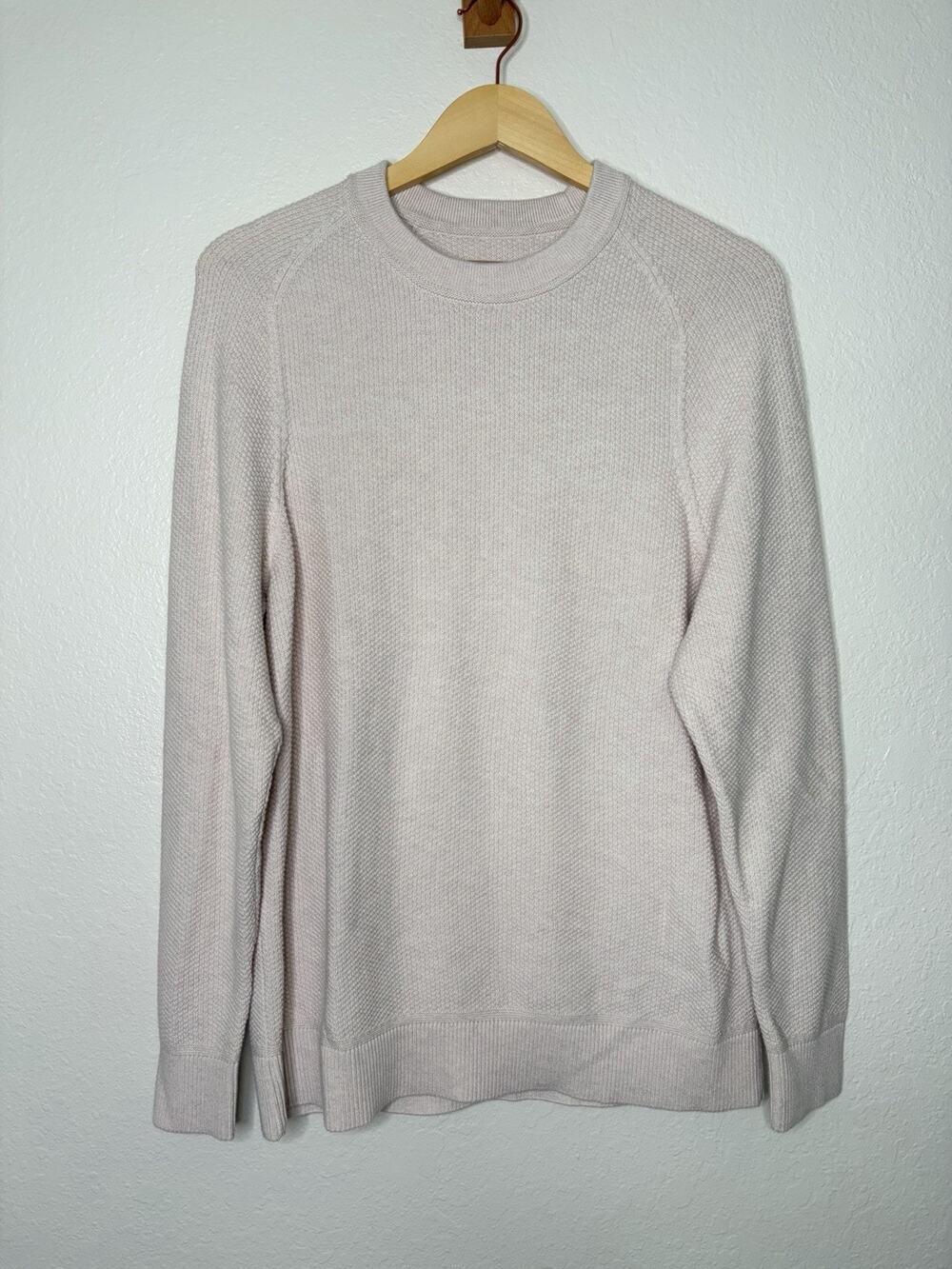 Lululemon Men's Textured Knit Crewneck Sweater in Ivory Size Medium